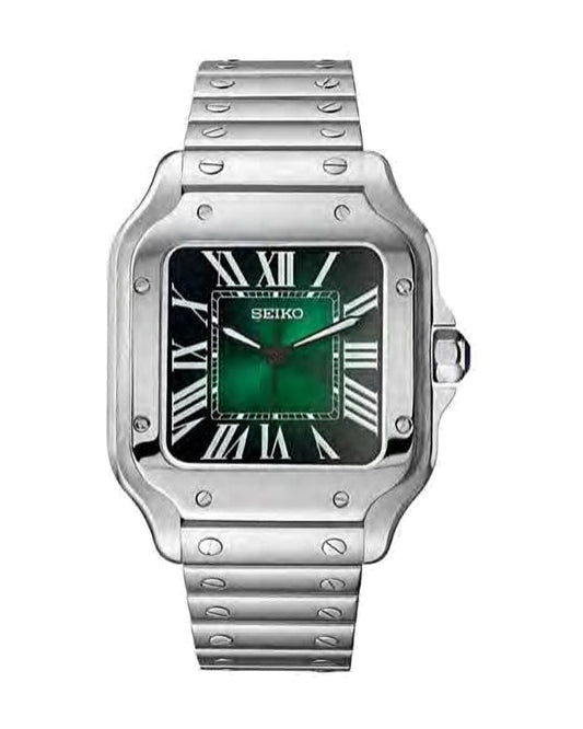 Santos Verde Seiko mod, de frente
