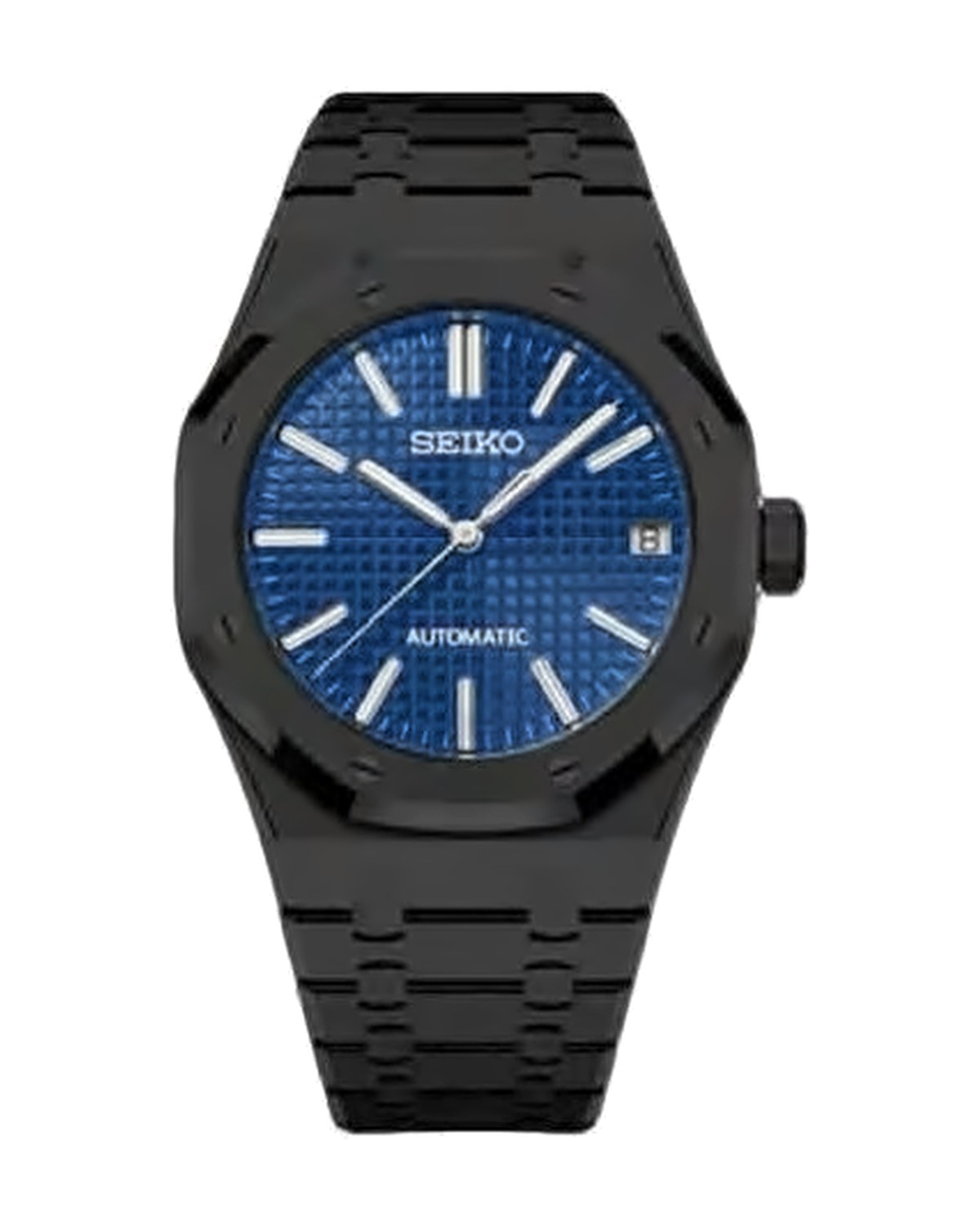 Octava Medianoche · azul: Seiko mod de 41 mm, de frente