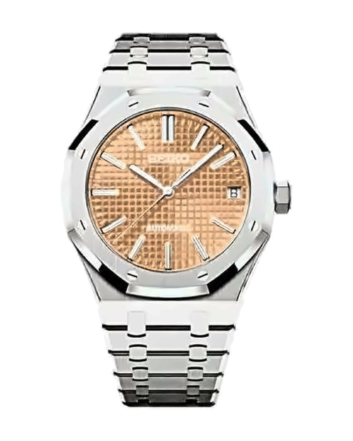 Octava Salmón: Seiko mod de 41 mm, de frente