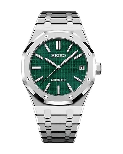 Octava Verde: Seiko mod de 41 mm, de frente
