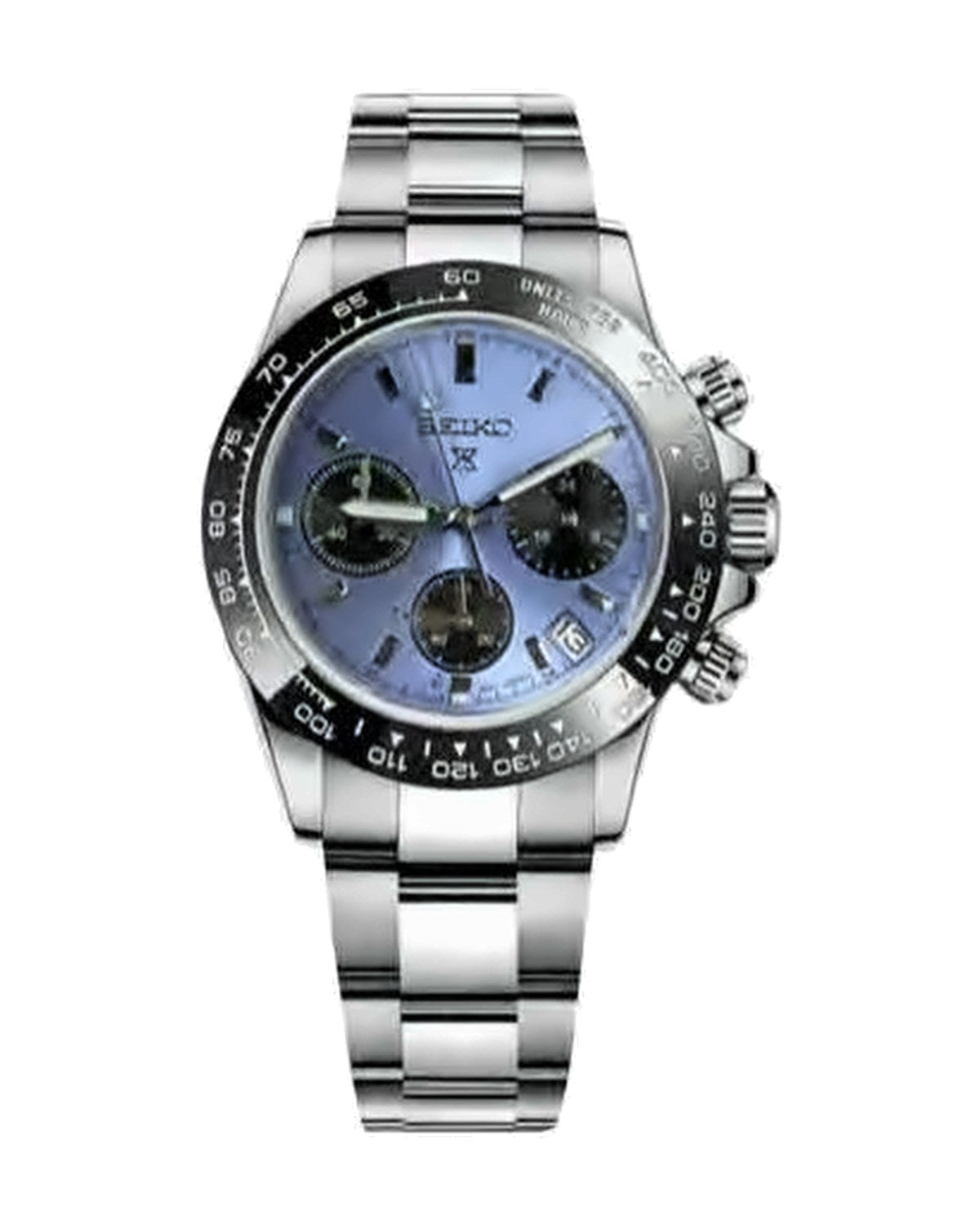 Pista Azul glaciar: Seiko mod de 41 mm, de frente