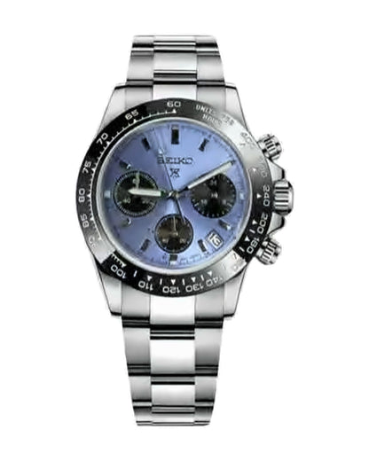 Pista Azul glaciar: Seiko mod de 41 mm, de frente