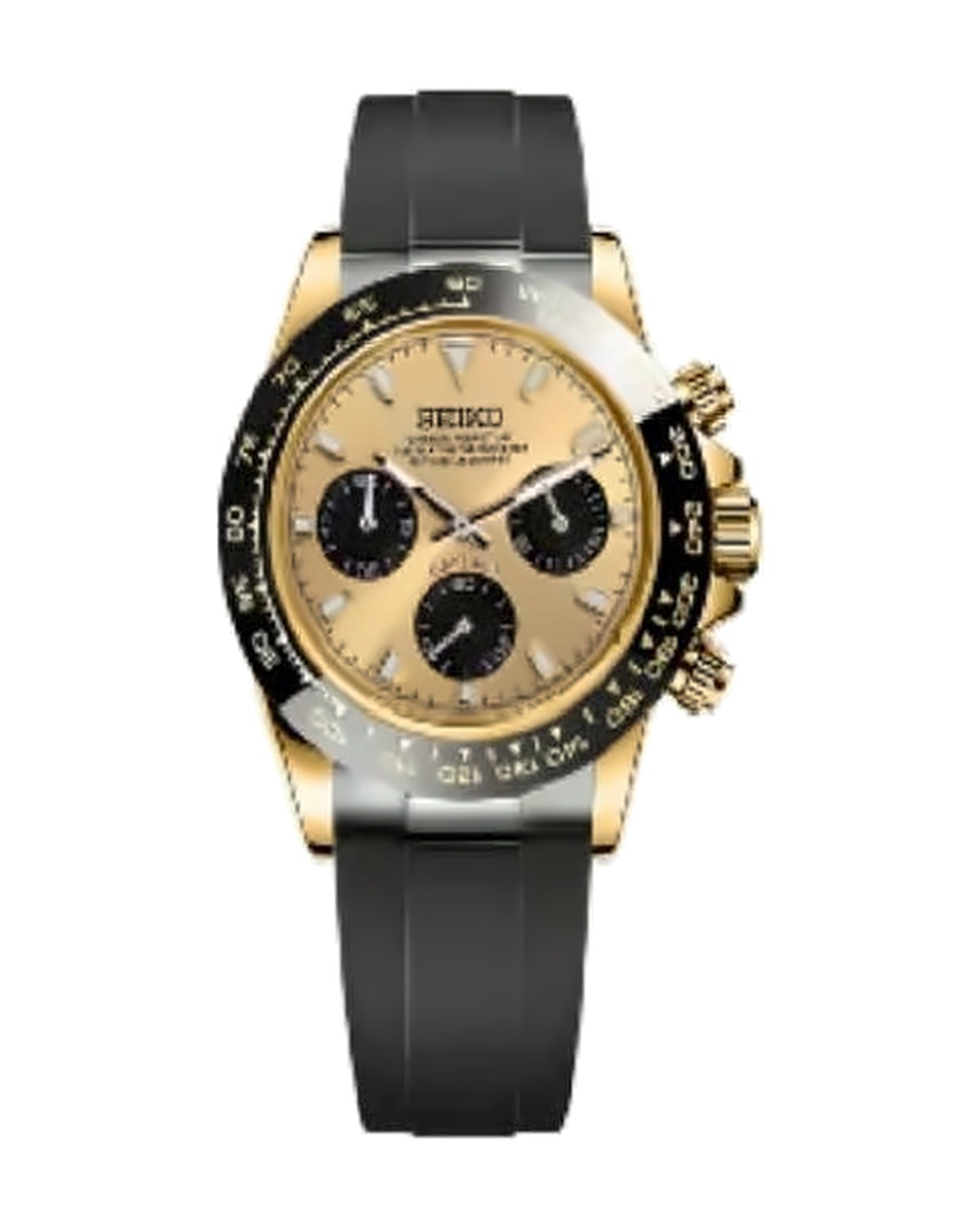 Pista Dorado · champaña: Seiko mod de 41 mm, de frente