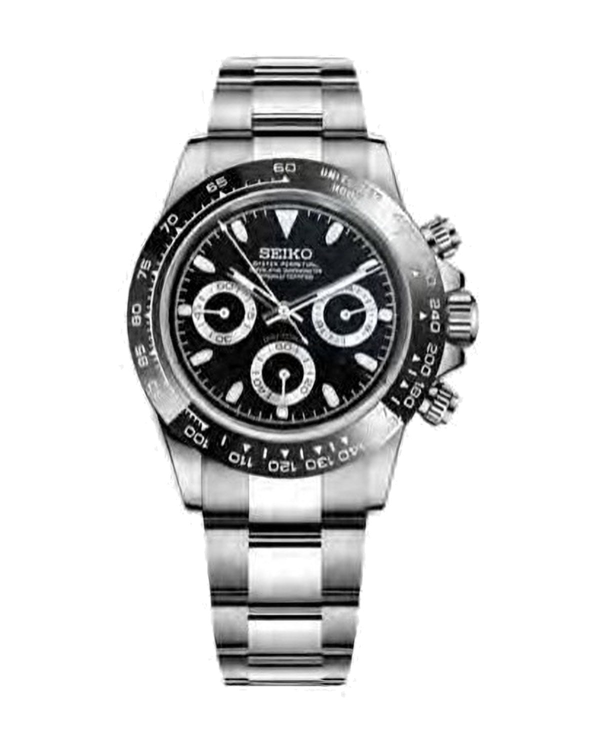 Pista Negro: Seiko mod de 41 mm, de frente