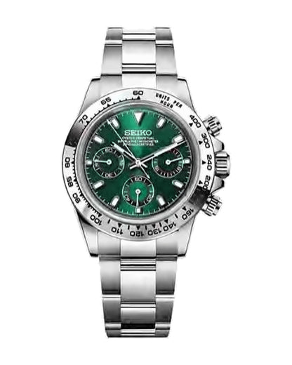 Pista Verde: Seiko mod de 41 mm, de frente
