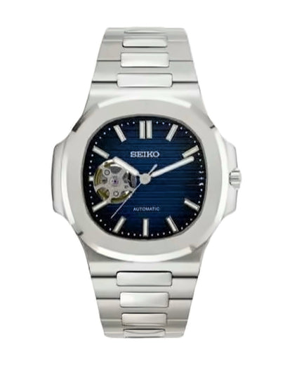 Portillo Corazón Azul: Seiko mod de 41 mm, de frente