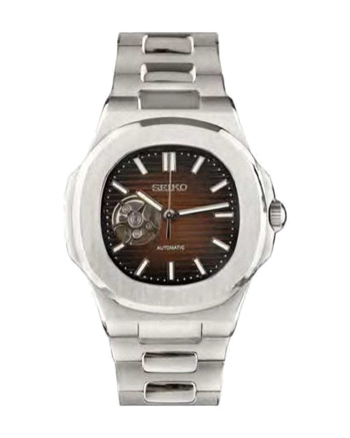Portillo Corazón Chocolate: Seiko mod de 41 mm, de frente