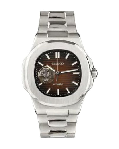 Portillo Corazón Chocolate: Seiko mod de 41 mm, de frente