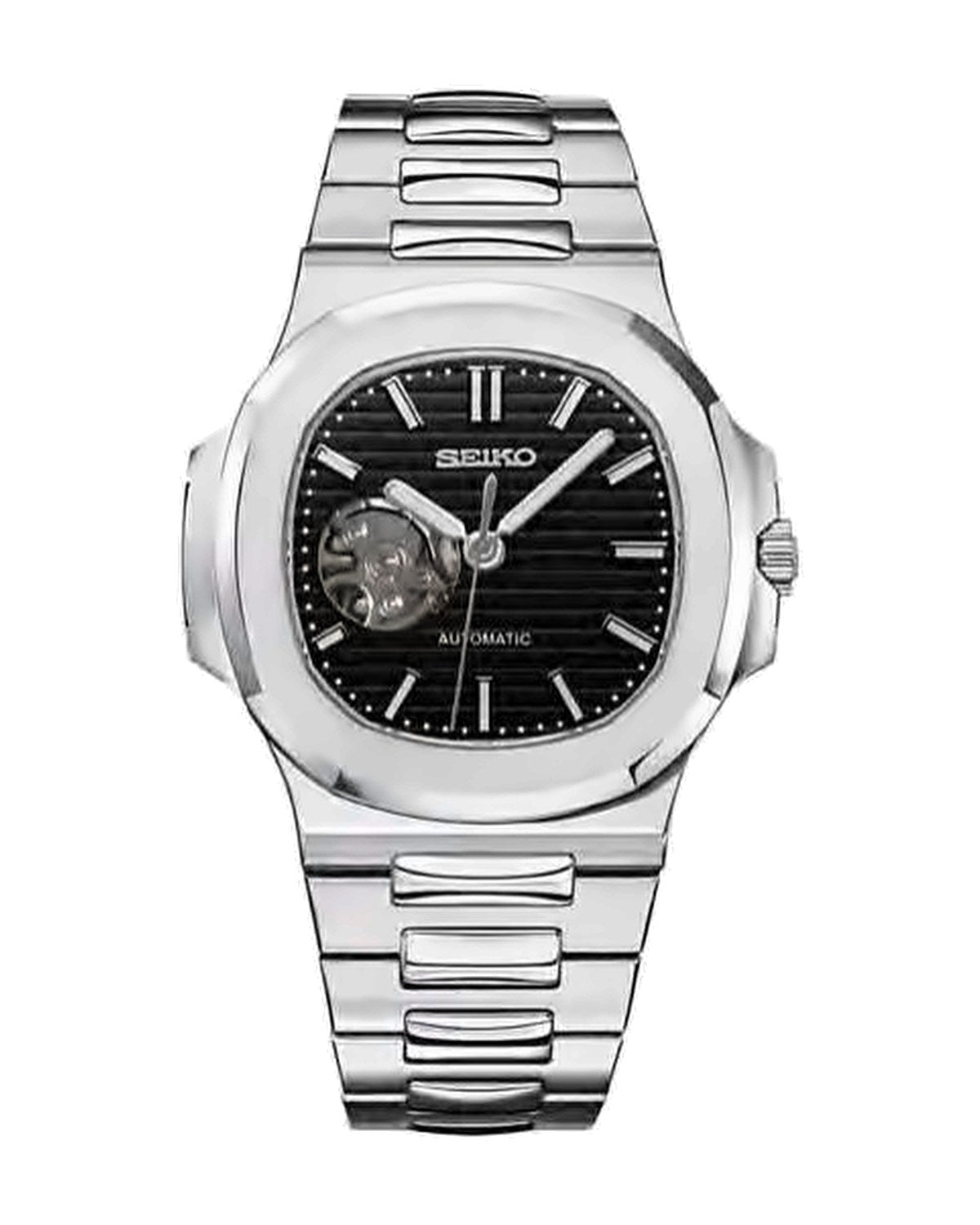 Portillo Corazón Negro: Seiko mod de 41 mm, de frente