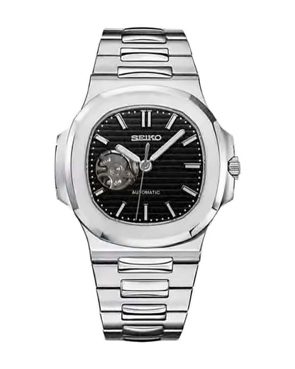 Portillo Corazón Negro: Seiko mod de 41 mm, de frente