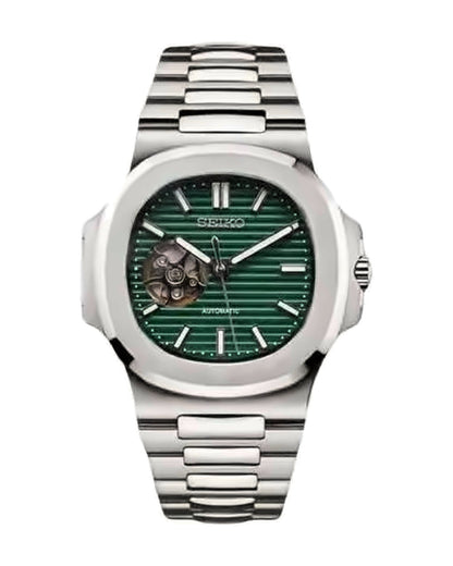 Portillo Corazón Verde: Seiko mod de 41 mm, de frente