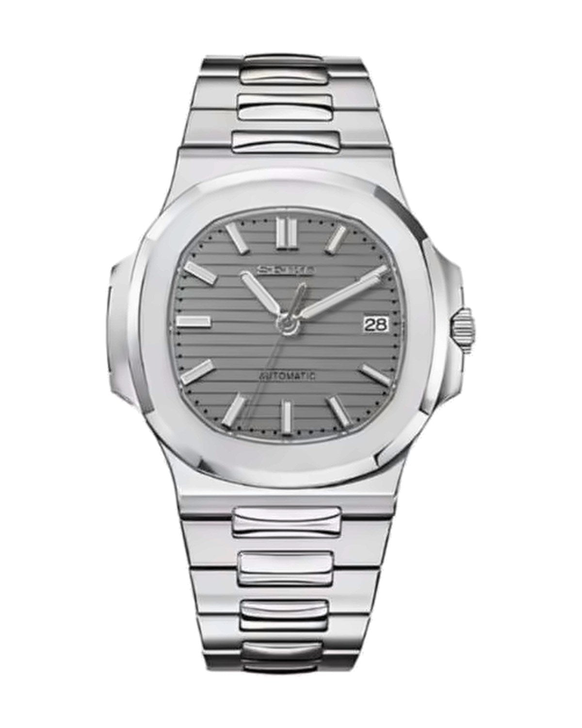 Portillo Gris: Seiko mod de 41 mm, de frente