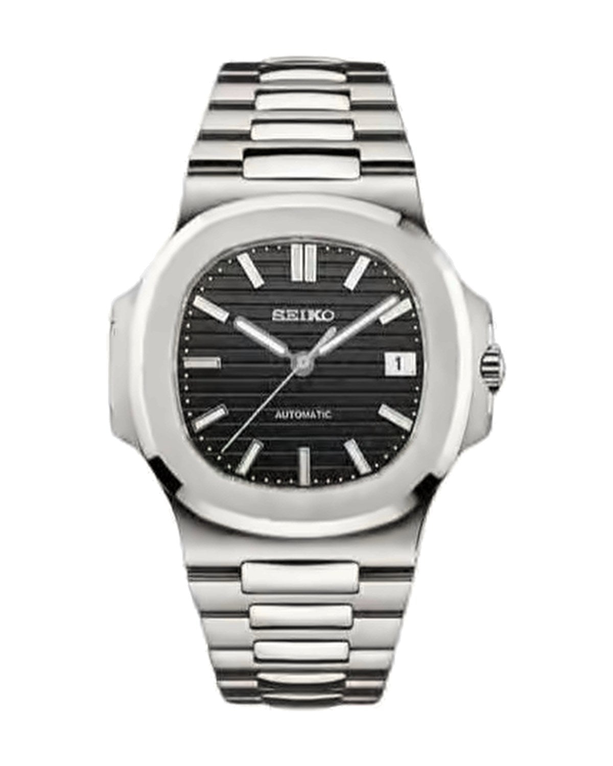Portillo Negro: Seiko mod de 41 mm, de frente