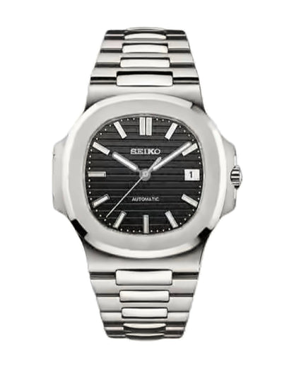 Portillo Negro: Seiko mod de 41 mm, de frente