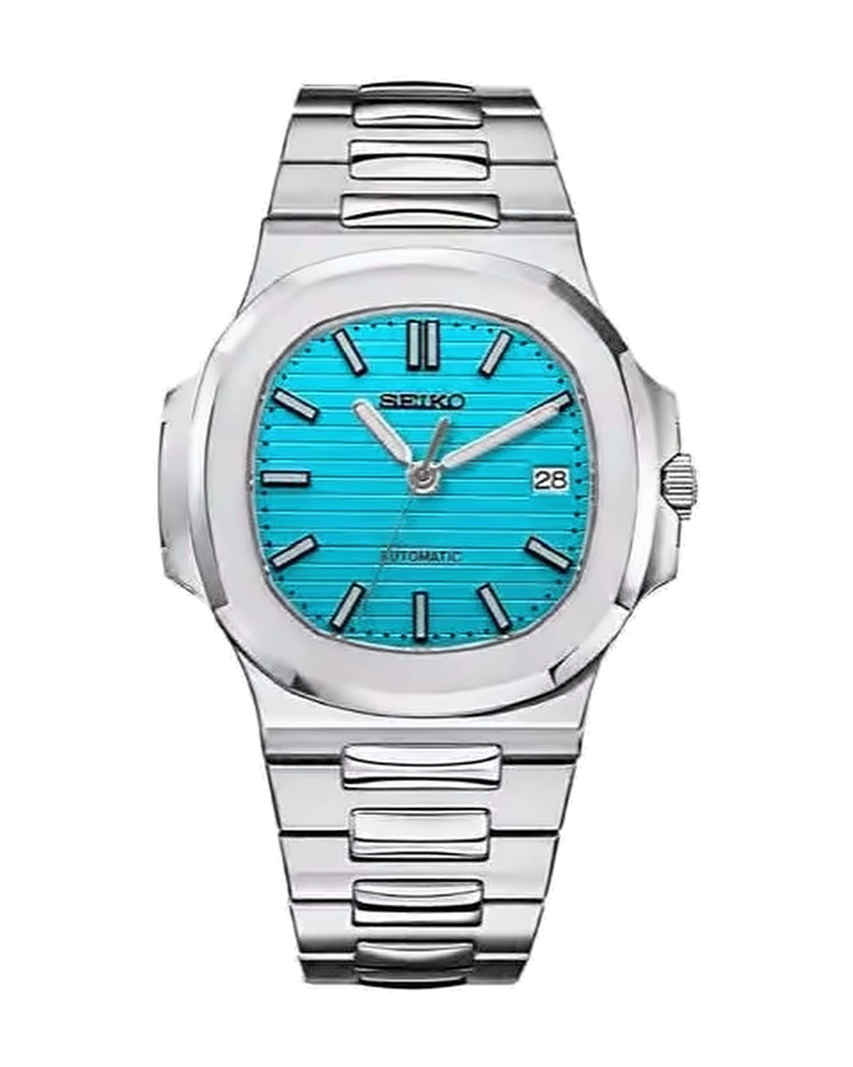 Portillo Turquesa: Seiko mod de 41 mm, de frente